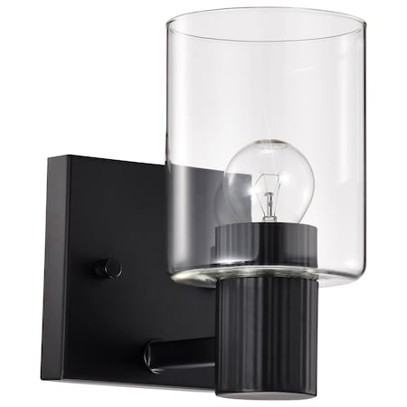Nuvo Clarksville - 1 Light Vanity - Matte Black with Clear Glass 60/8061